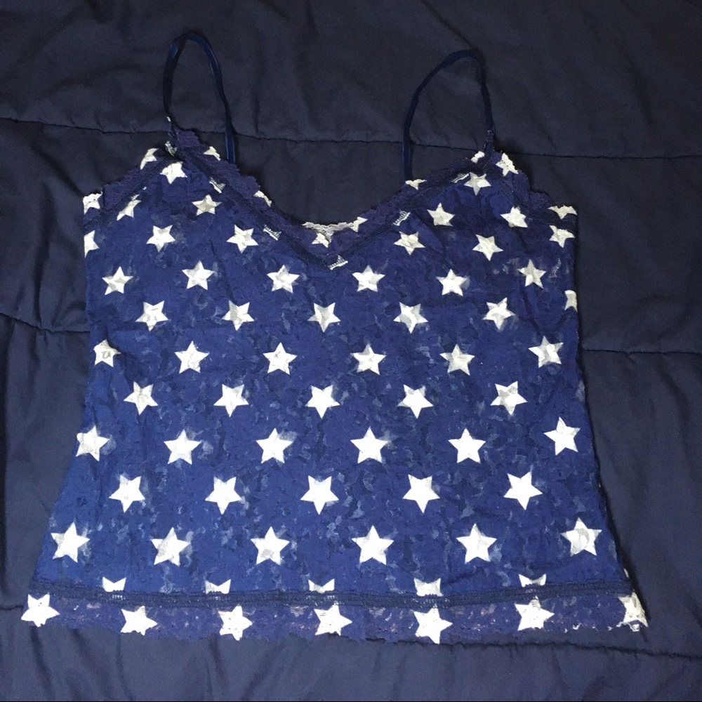 Hanky Panky : Blue and white star cami